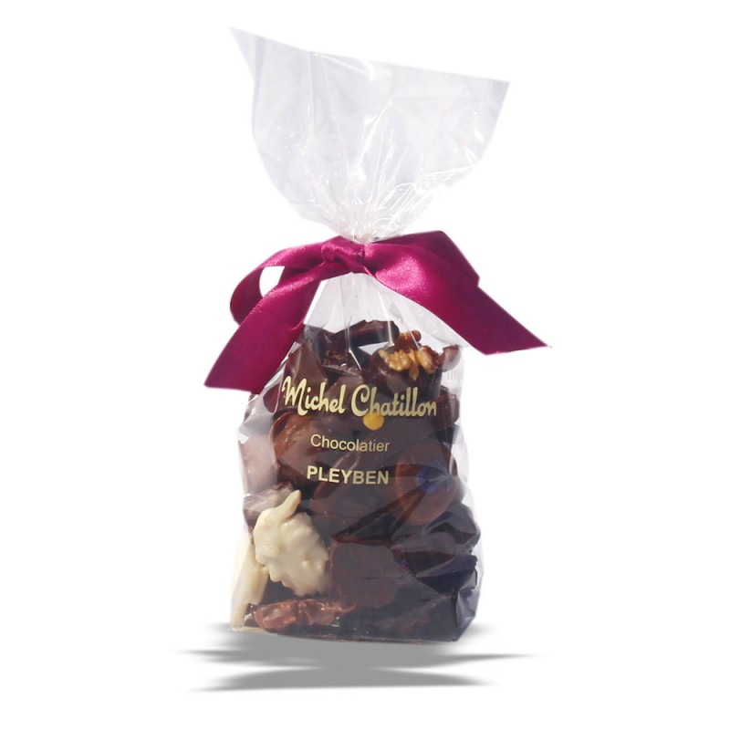 Ballotin de chocolats assortis, noir, lait ou blanc 375gr