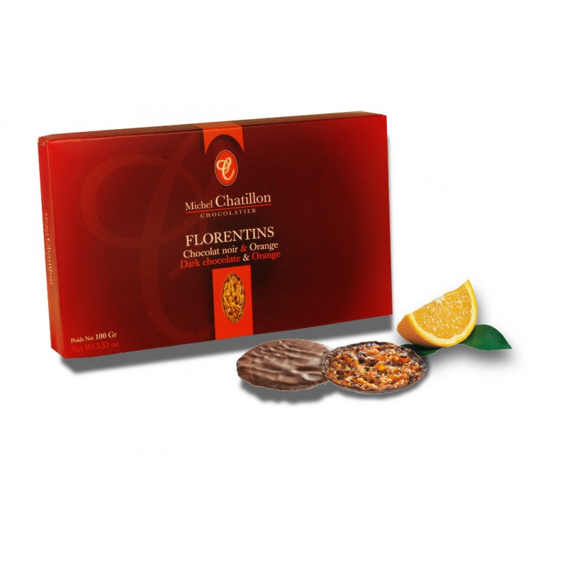 Florentins chocolat noir et orange étuis 100g