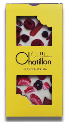 Tablette chocolat blanc et fruits rouge