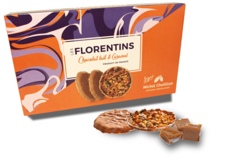 Florentins chocolat lait et caramel beurre salé 100g