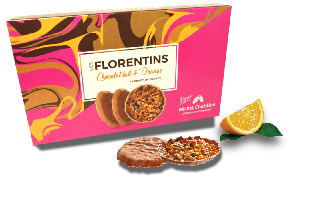 Florentins chocolat lait et orange 100g